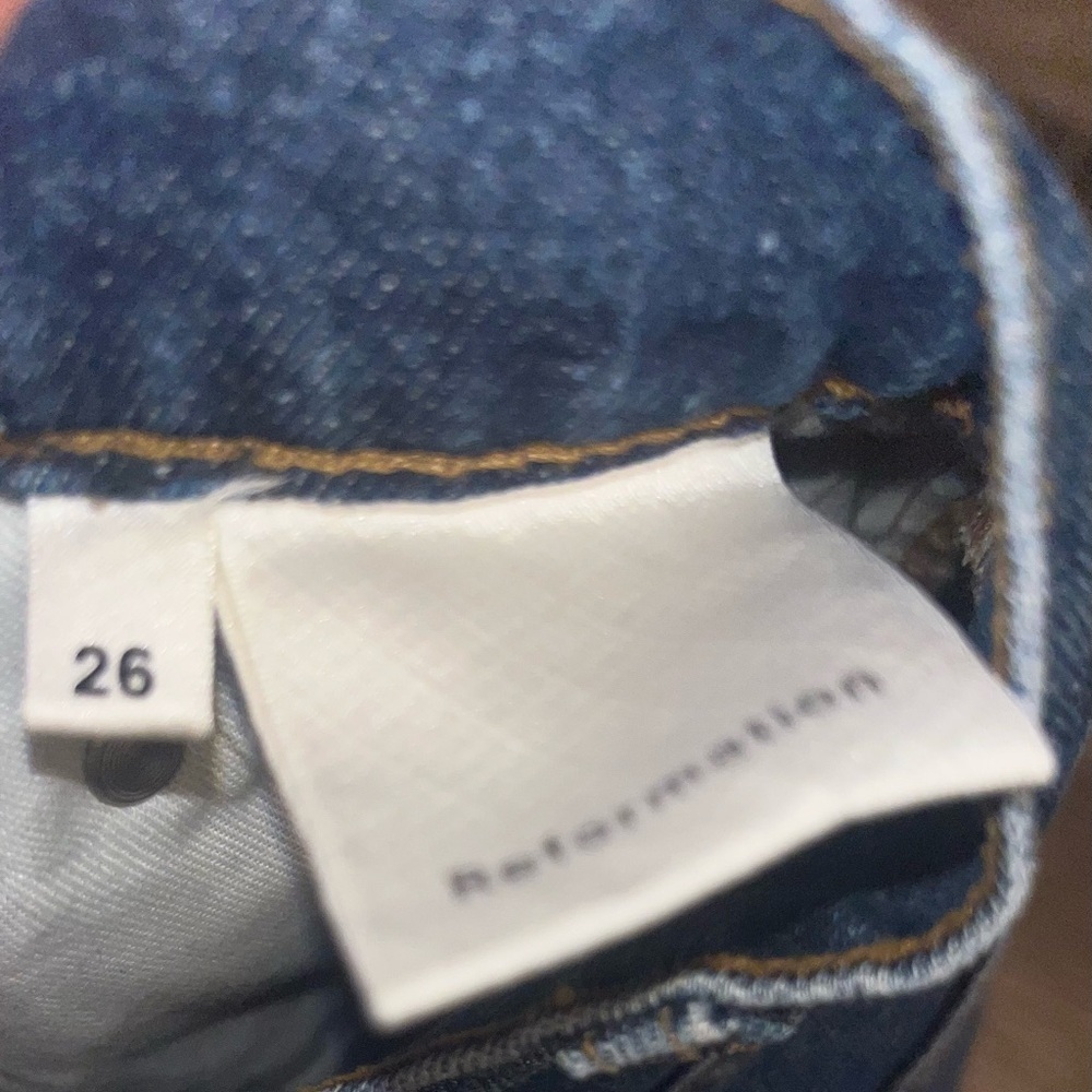 Reformation Julia Crop High Rise Cigarette Ankle Denim Jeans Baltic Wash - Picture 5 of 5